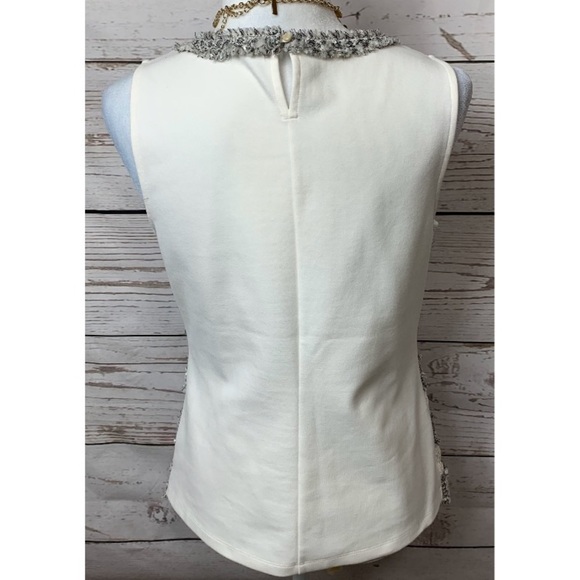 NWOT J. Crew Tweed & Lace Fringe Top - Picture 5 of 7